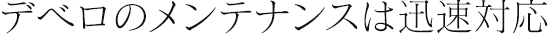 デベロのメンテナンスは迅速対応